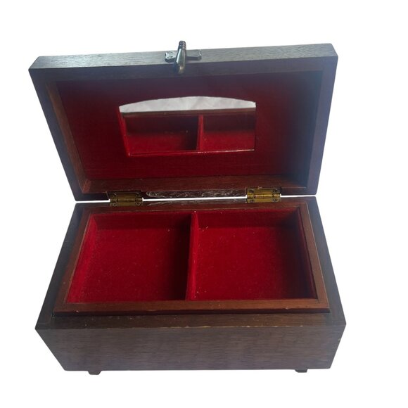 Wooden Jewelry Box TRUE VINTAGE 8.5" x 5" - Picture 1 of 6